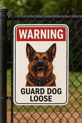 Warning guard dog loose - warning,