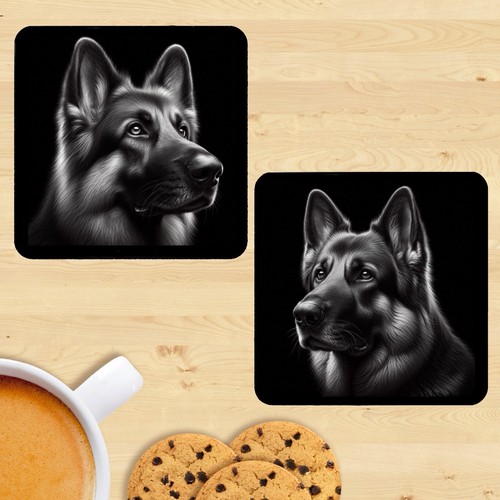 German shepherd coasters - shepherd, coasters,