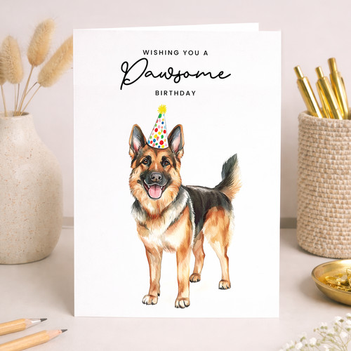 German shepherd birthday - birthday, card