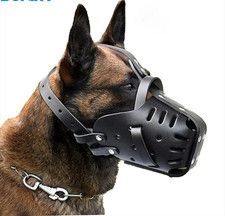 Leather Dog Muzzle Basket