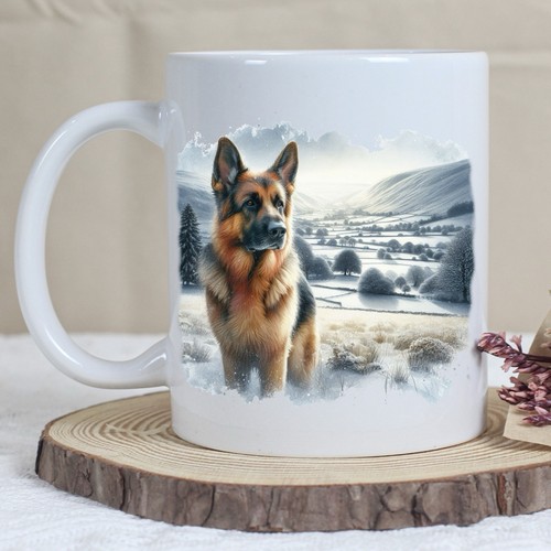 German shepherd dog winter mug - german,