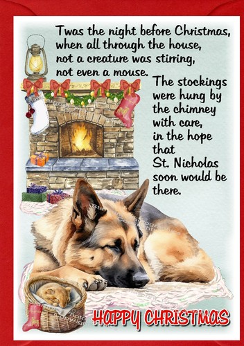 German shepherd dog christmas - german,
